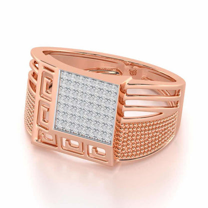 Saransh Silver Ring For Men - Rose Gold - Image 2