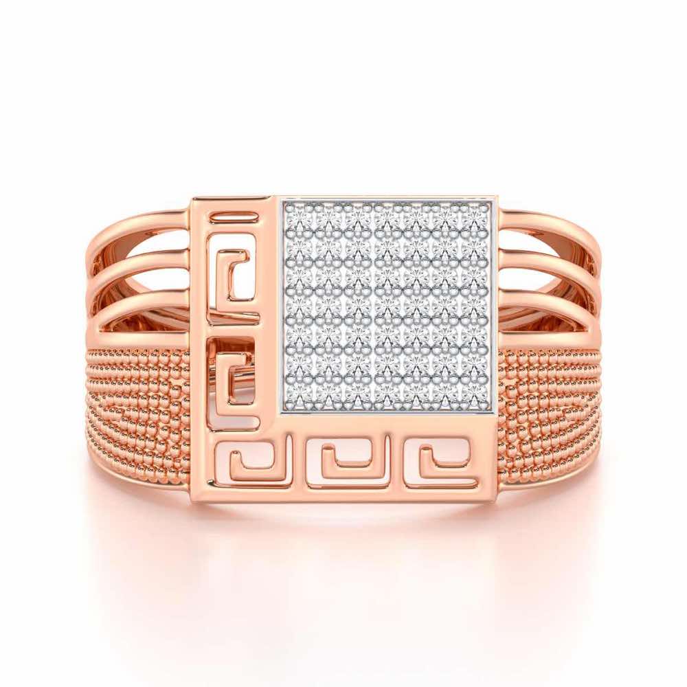 Saransh Silver Ring For Men - Rose Gold - Image 4