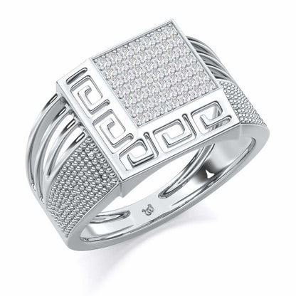 Saransh Silver Ring For Men - White Gold - Image 1