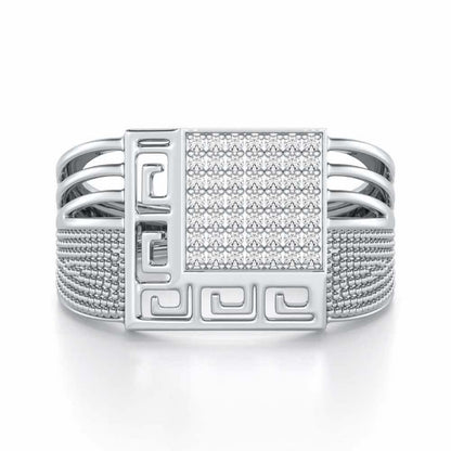 Saransh Silver Ring For Men - White Gold - Image 4