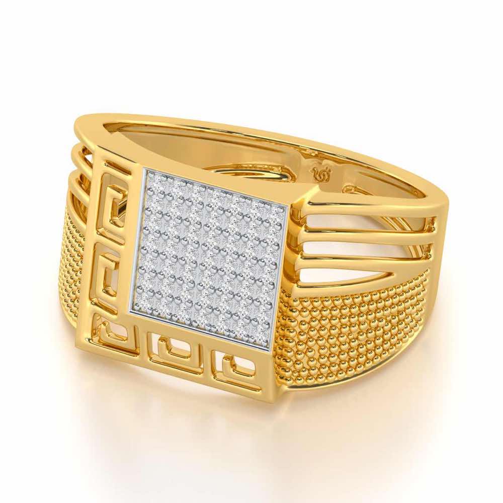Saransh Silver Ring For Men - Yellow Gold - Image 2