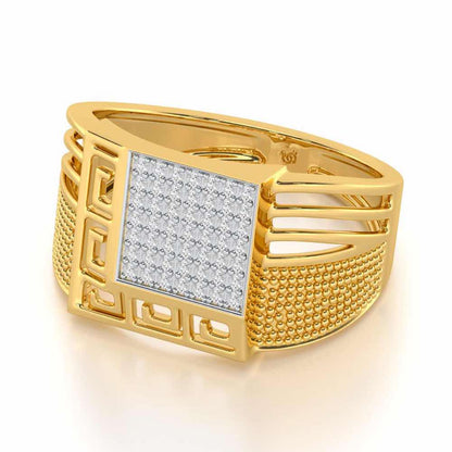 Saransh Silver Ring For Men - Yellow Gold - Image 2