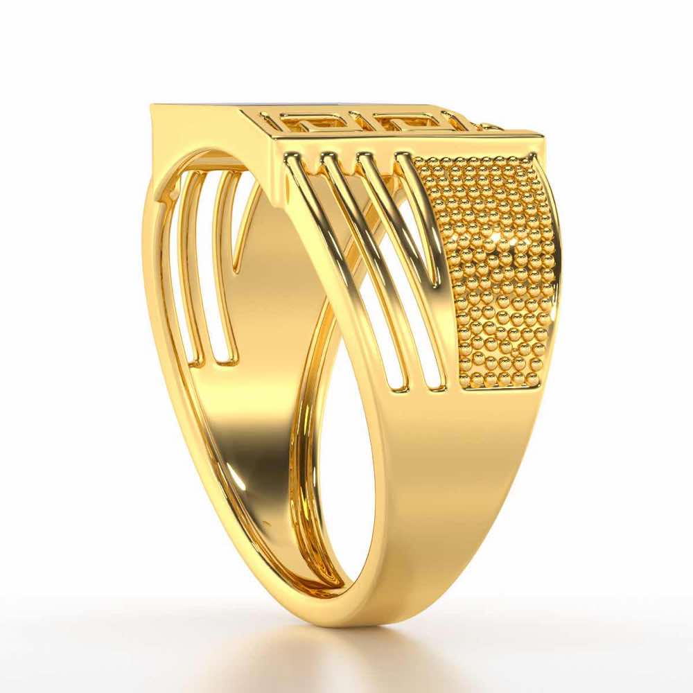 Saransh Silver Ring For Men - Yellow Gold - Image 3
