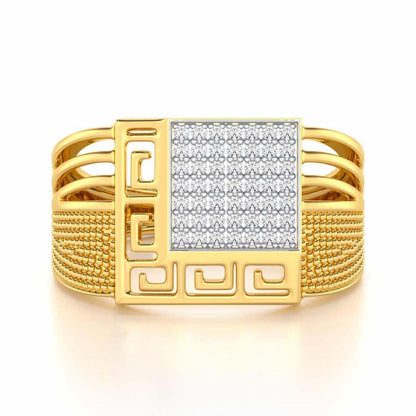 Saransh Silver Ring For Men - Yellow Gold - Image 4