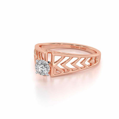 Saranshi Solitaire Ring - Rose Gold - Image 2