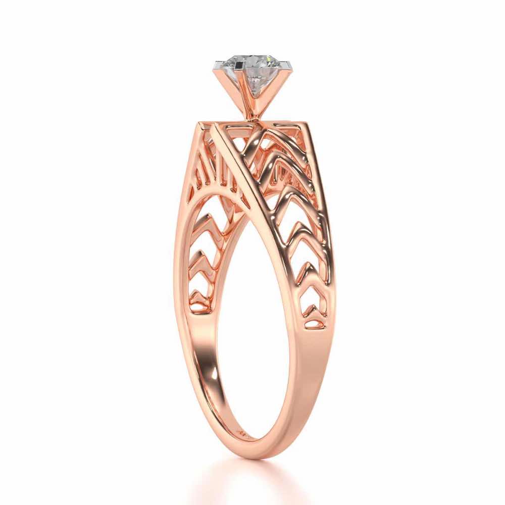 Saranshi Solitaire Ring - Rose Gold - Image 3