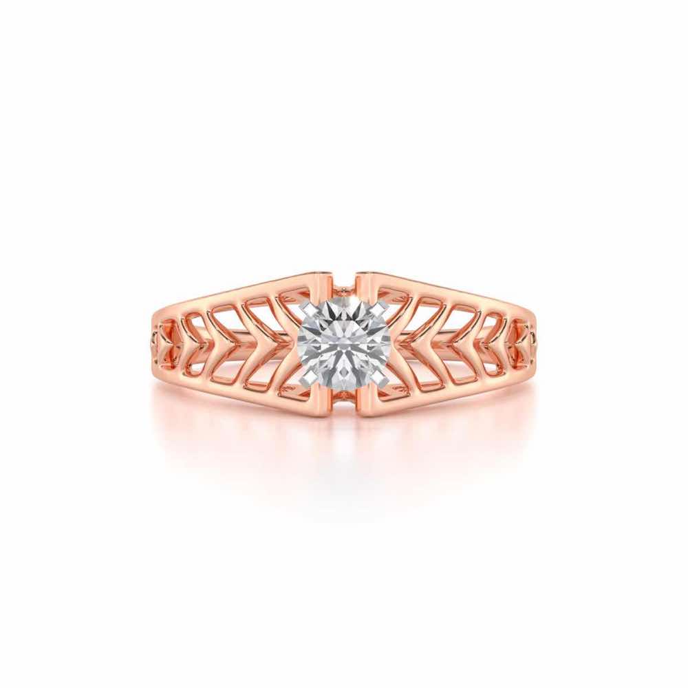 Saranshi Solitaire Ring - Rose Gold - Image 4