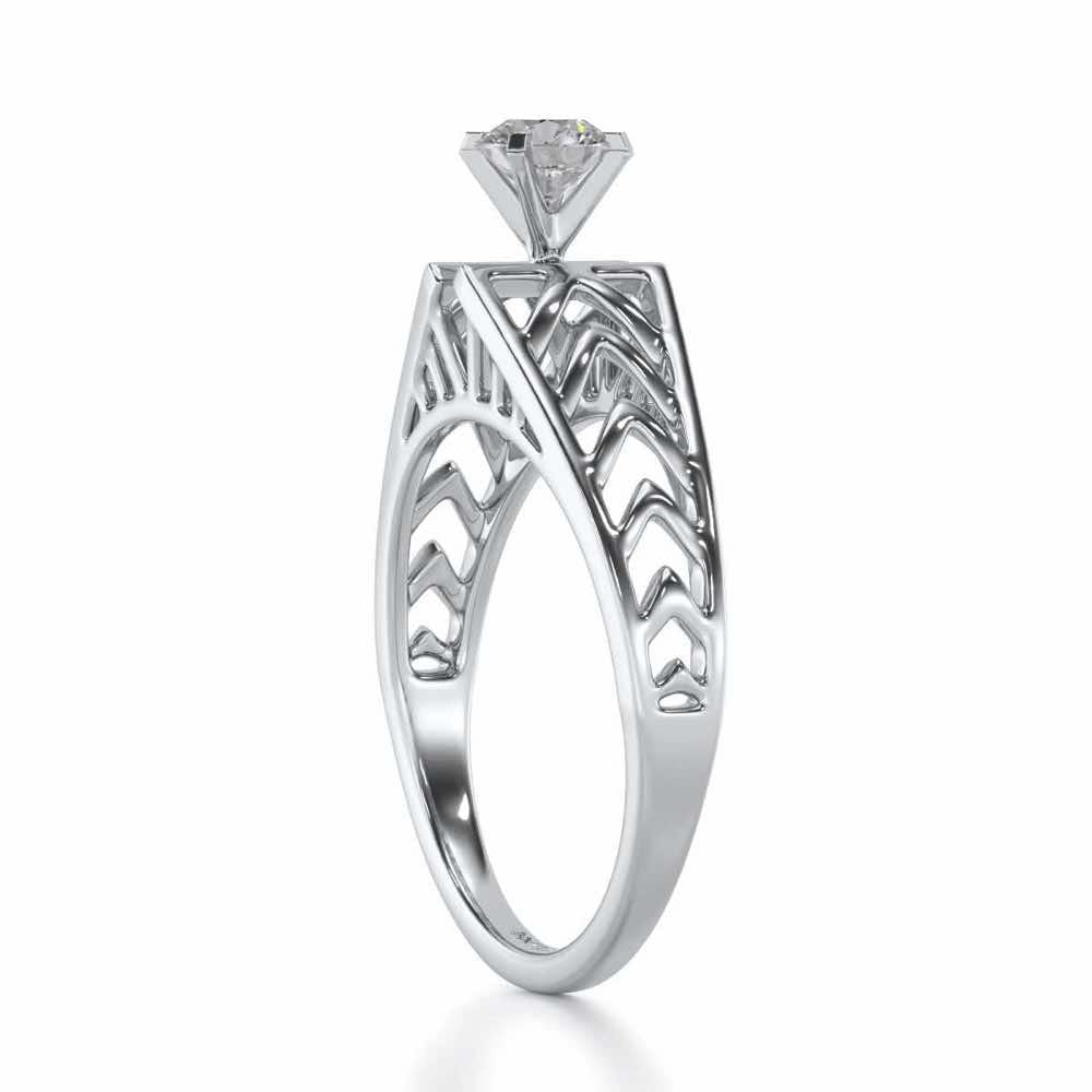 Saranshi Solitaire Ring - White Gold - Image 3