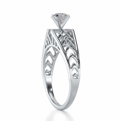 Saranshi Solitaire Ring - White Gold - Image 3