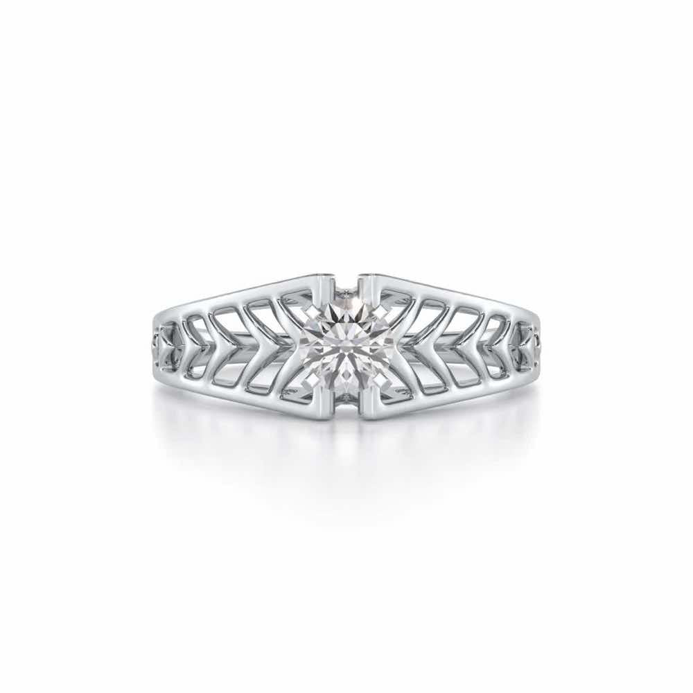 Saranshi Solitaire Ring - White Gold - Image 4