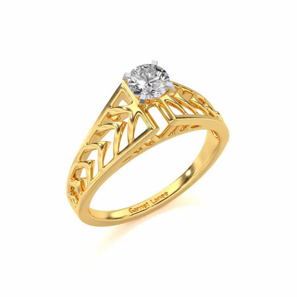 Saranshi Solitaire Ring - Yellow Gold - Image 1