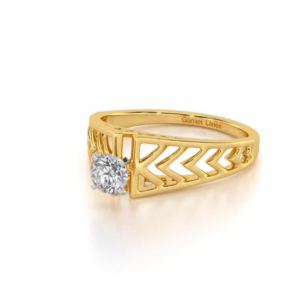 Saranshi Solitaire Ring - Yellow Gold - Image 2