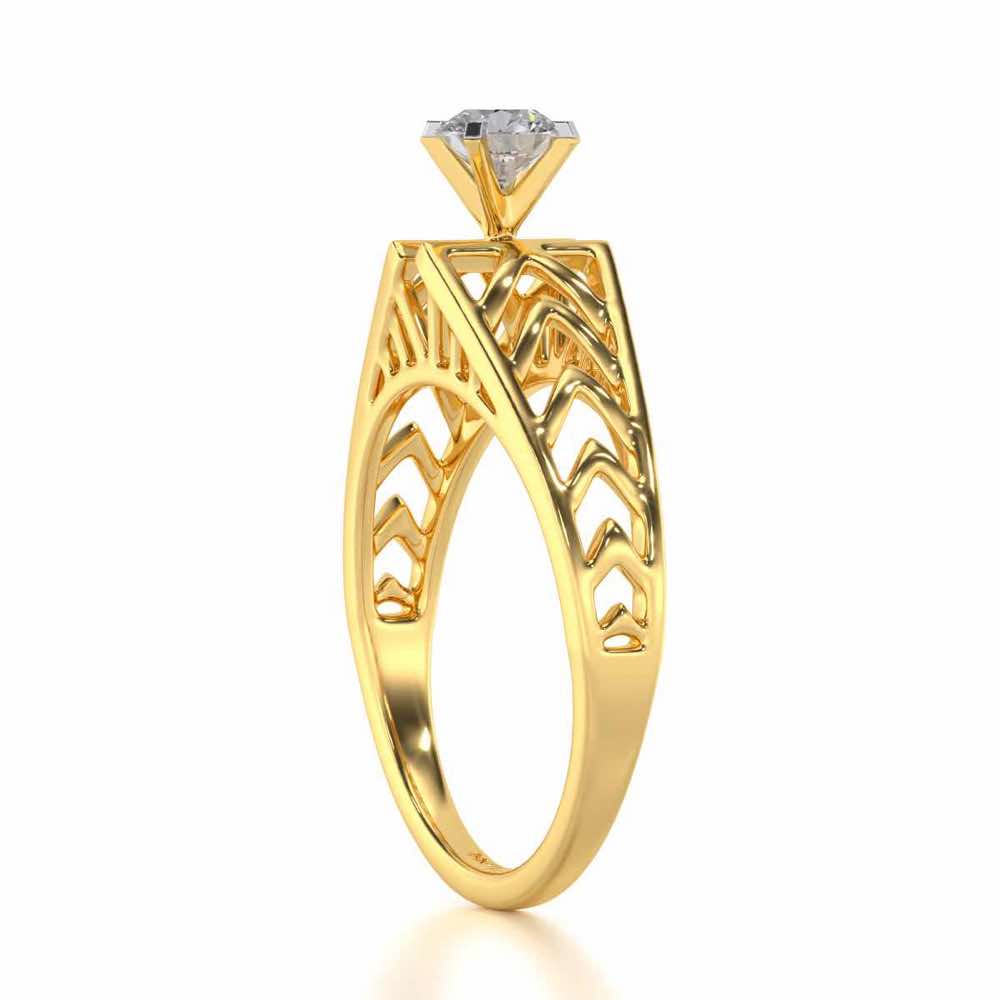 Saranshi Solitaire Ring - Yellow Gold - Image 3