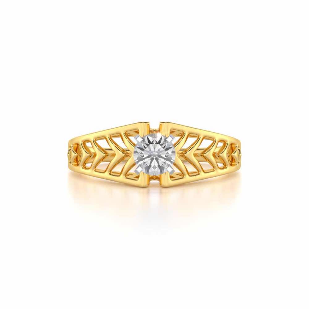 Saranshi Solitaire Ring - Yellow Gold - Image 4