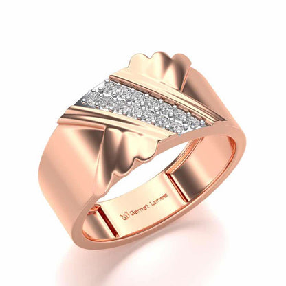 Satin Silver Ring For Men - Rose Gold - Image 1