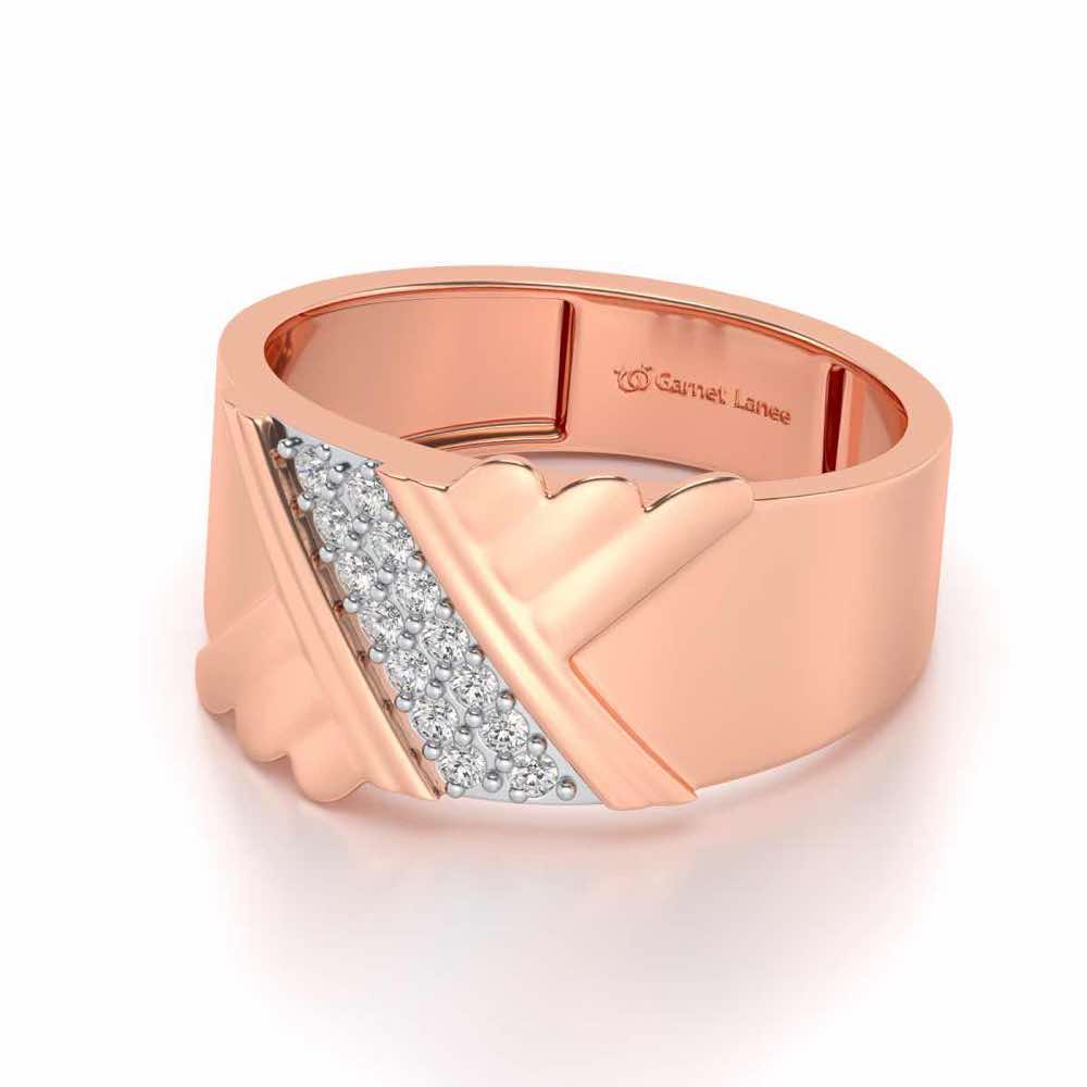 Satin Silver Ring For Men - Rose Gold - Image 2