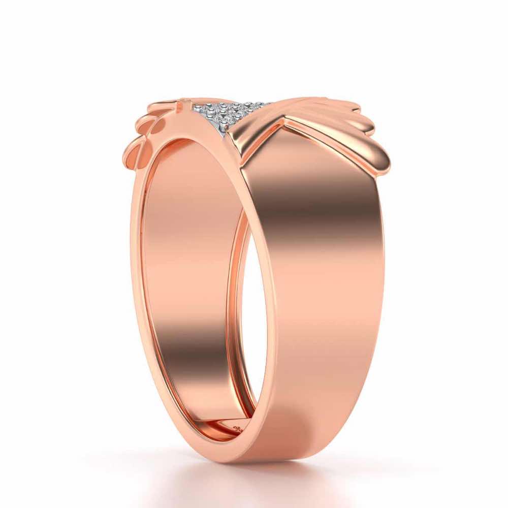 Satin Silver Ring For Men - Rose Gold - Image 3
