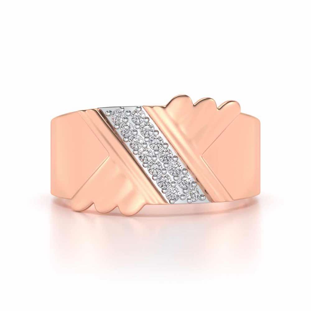 Satin Silver Ring For Men - Rose Gold - Image 4