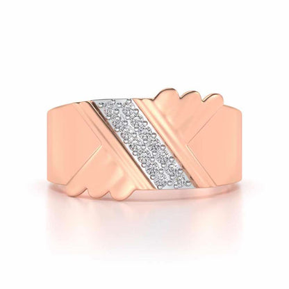 Satin Silver Ring For Men - Rose Gold - Image 4