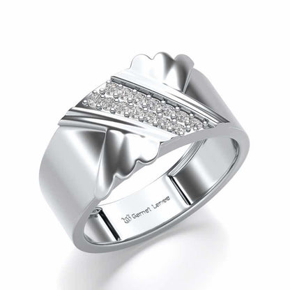 Satin Silver Ring For Men - White Gold - Image 1