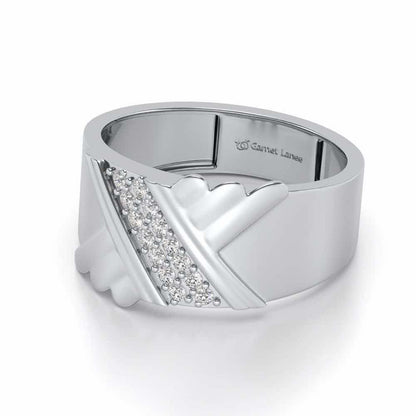 Satin Silver Ring For Men - White Gold - Image 2
