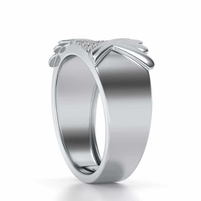Satin Silver Ring For Men - White Gold - Image 3