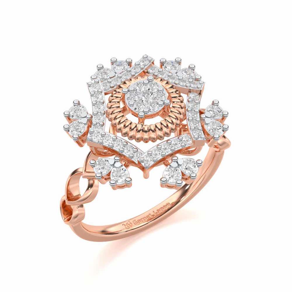 Satin Spark Silver Ring - Rose Gold - Image 1