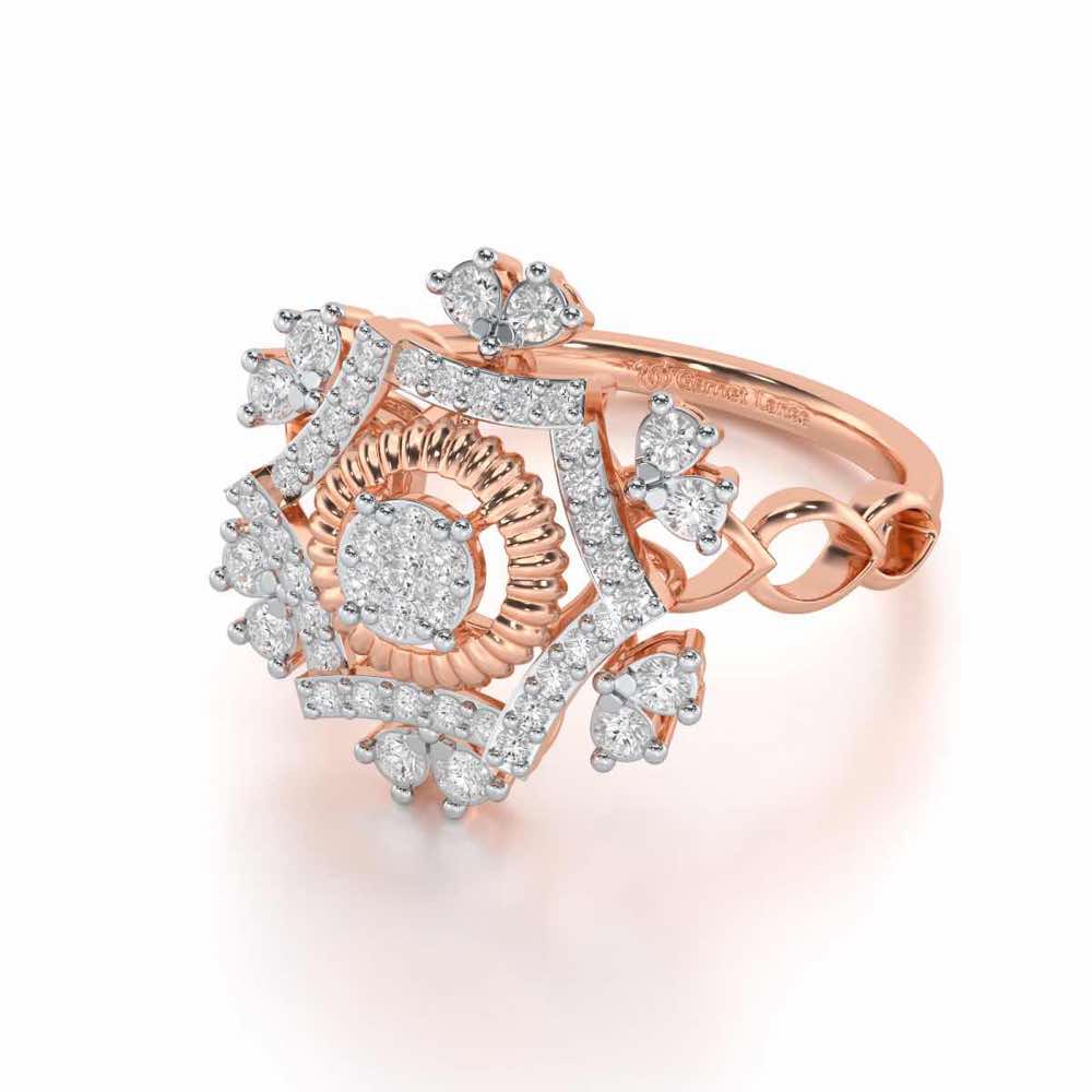 Satin Spark Silver Ring - Rose Gold - Image 2