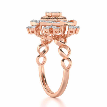 Satin Spark Silver Ring - Rose Gold - Image 3