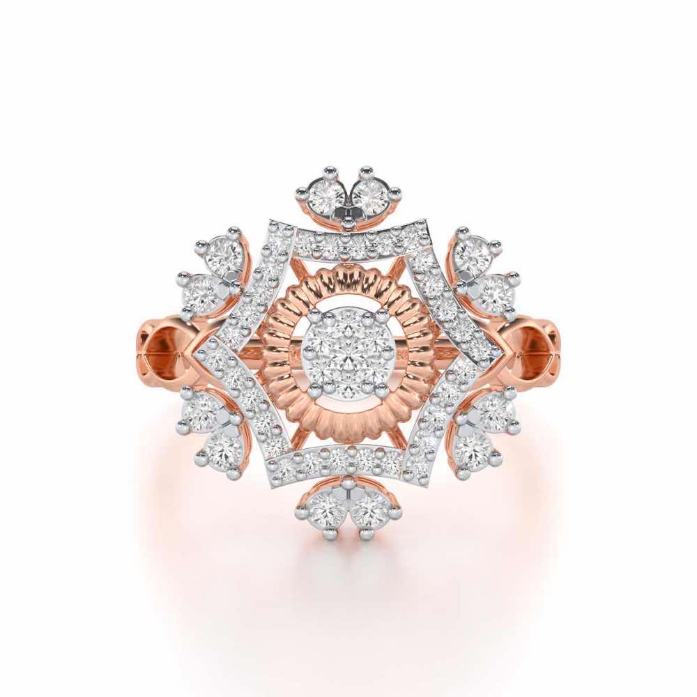Satin Spark Silver Ring - Rose Gold - Image 4