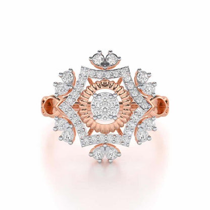 Satin Spark Silver Ring - Rose Gold - Image 4