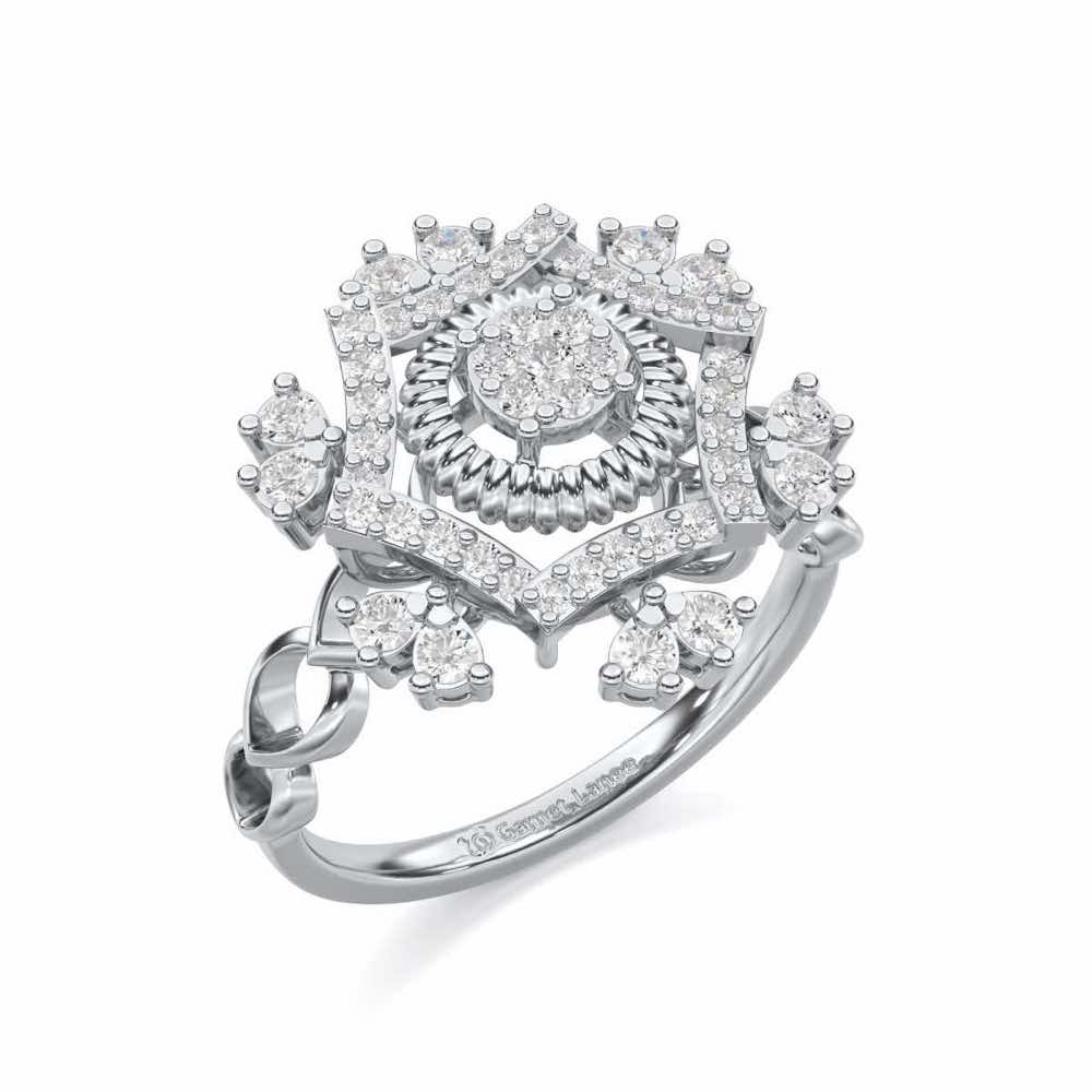Satin Spark Silver Ring - White Gold - Image 1