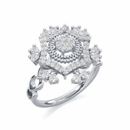 Satin Spark Silver Ring - White Gold - Image 1