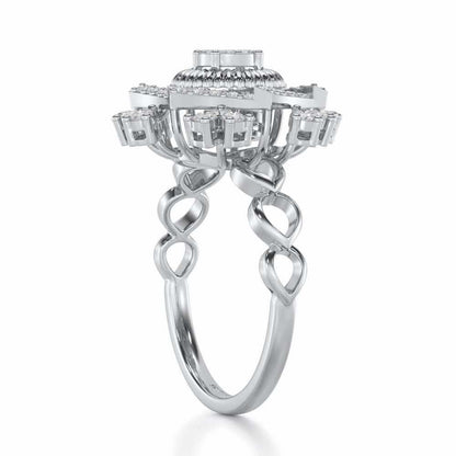 Satin Spark Silver Ring - White Gold - Image 3