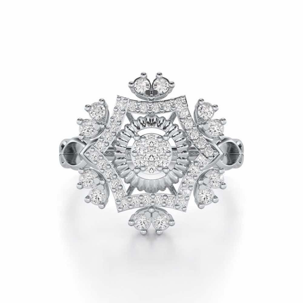 Satin Spark Silver Ring - White Gold - Image 4