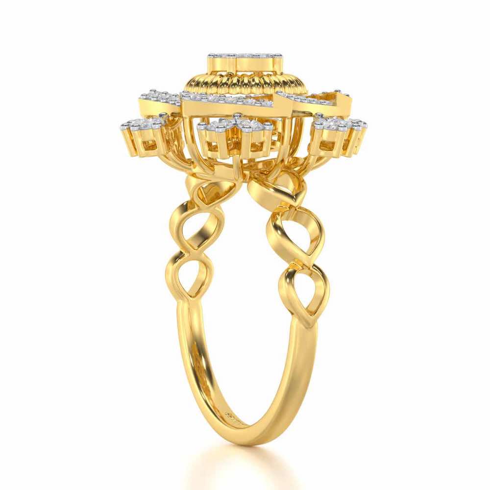 Satin Spark Silver Ring - Yellow Gold - Image 3