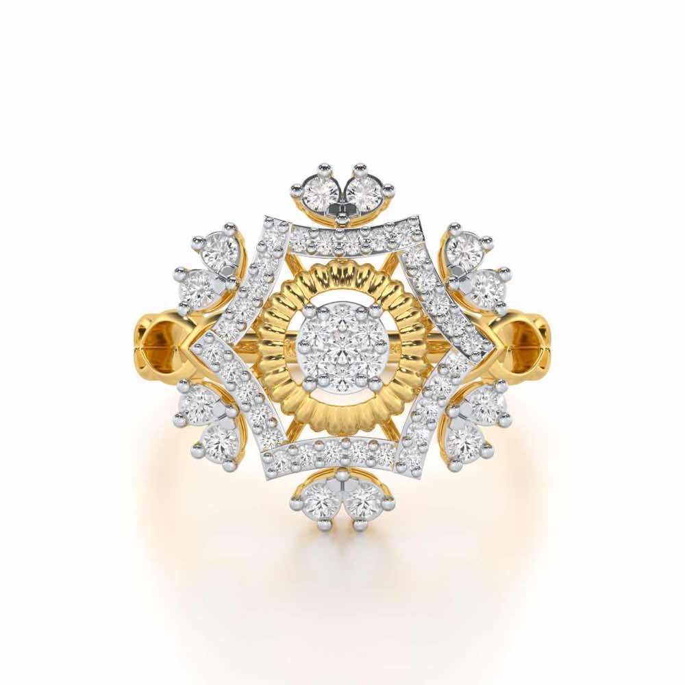 Satin Spark Silver Ring - Yellow Gold - Image 4