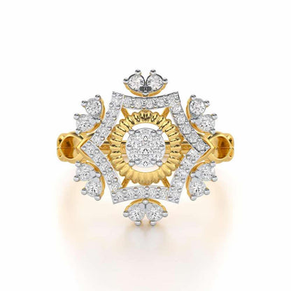 Satin Spark Silver Ring - Yellow Gold - Image 4