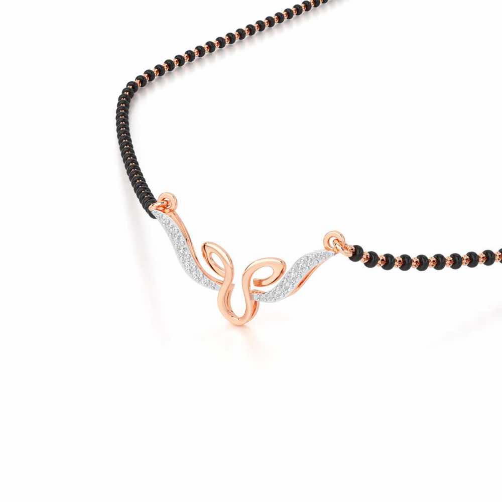 Saubhagya Ratna Silver Mangalsutra - Rose Gold - Image 2