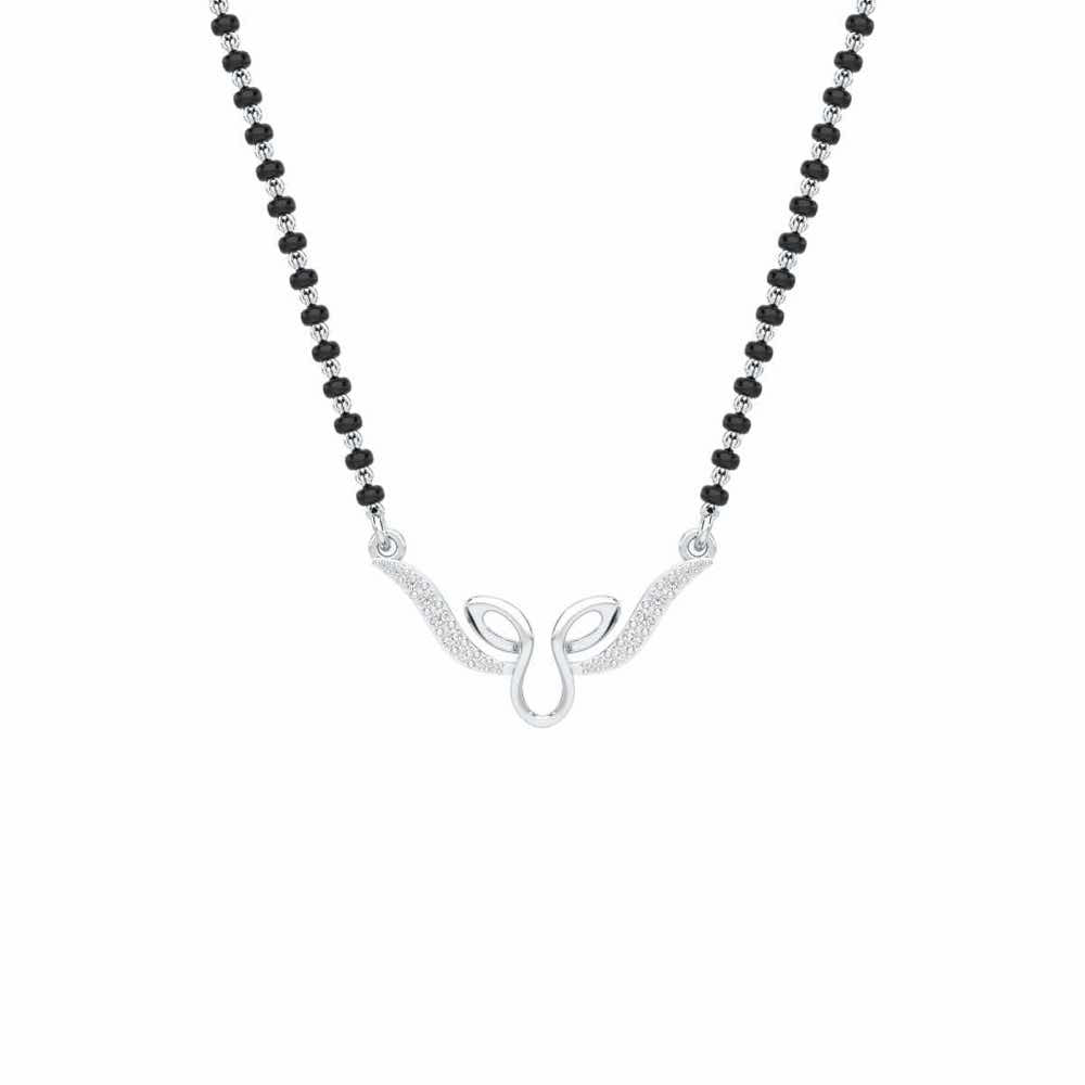 Saubhagya Ratna Silver Mangalsutra - White Gold - Image 1