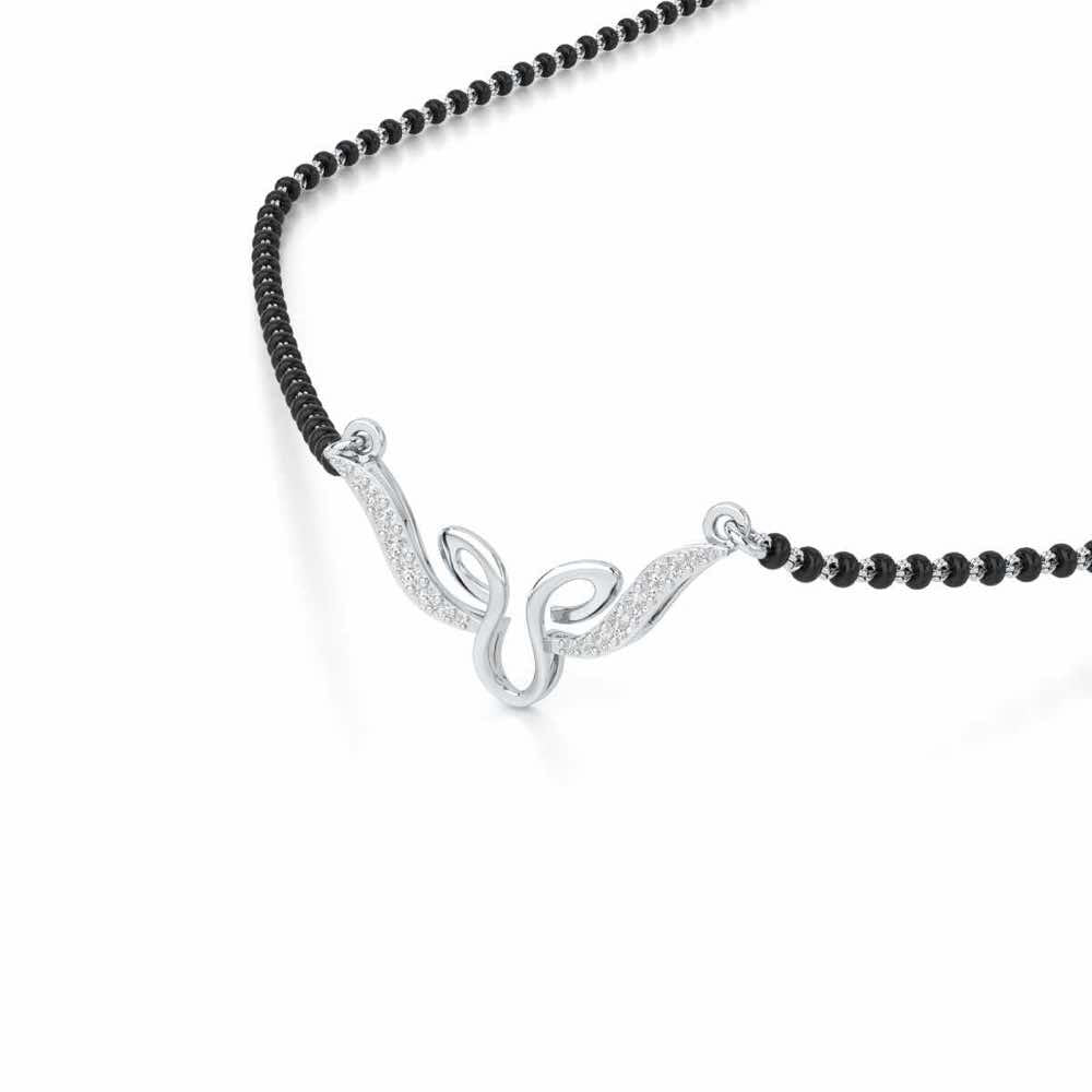 Saubhagya Ratna Silver Mangalsutra - White Gold - Image 2