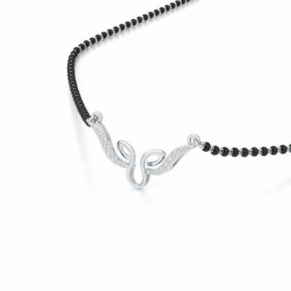 Saubhagya Ratna Silver Mangalsutra - White Gold - Image 2