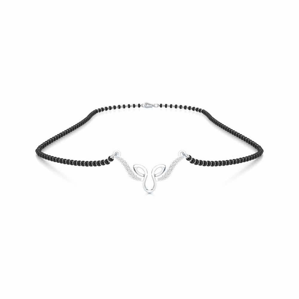 Saubhagya Ratna Silver Mangalsutra - White Gold - Image 3