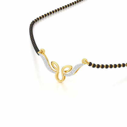 Saubhagya Ratna Silver Mangalsutra - Yellow Gold - Image 2