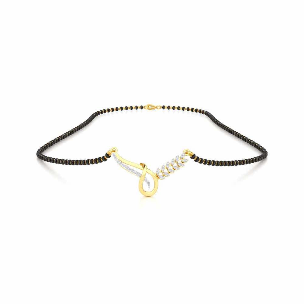 Saubhagya Shringar Silver Mangalsutra - Yellow Gold - Image 3