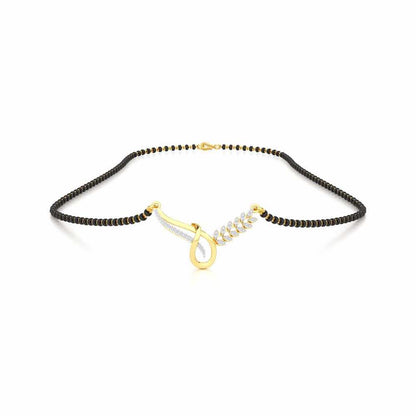 Saubhagya Shringar Silver Mangalsutra - Yellow Gold - Image 3