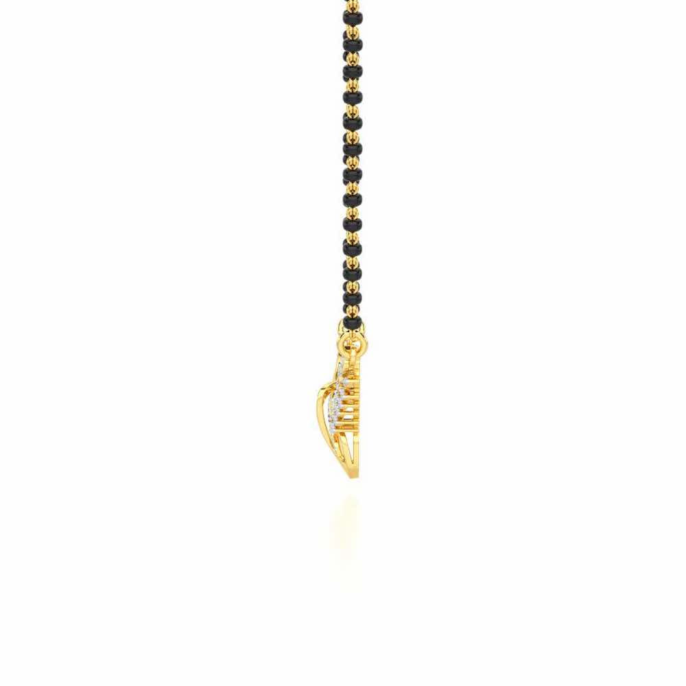 Saubhagya Shringar Silver Mangalsutra - Yellow Gold - Image 4
