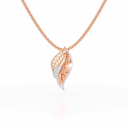 Scaled Leaves Silver Pendant - Rose Gold - Image 1