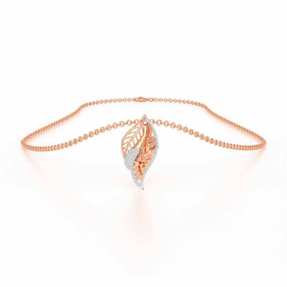 Scaled Leaves Silver Pendant - Rose Gold - Image 3
