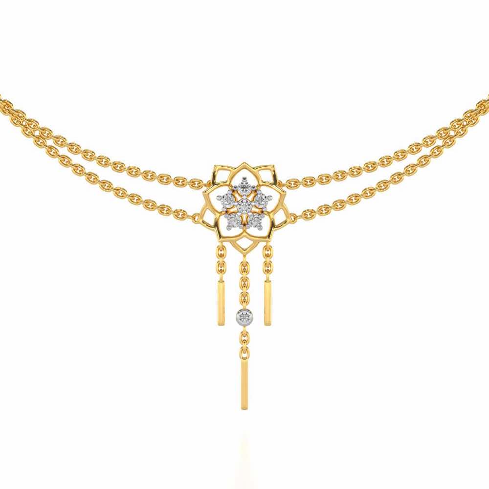 Scarlet Lotus Silver Necklace - Yellow Gold - Image 1